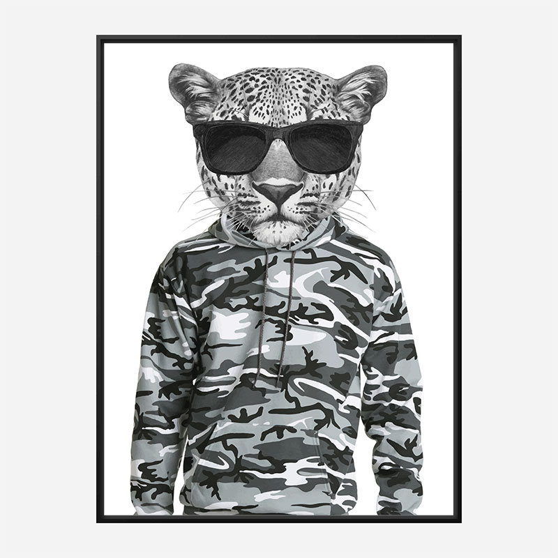 Leopard in Camo Art Print