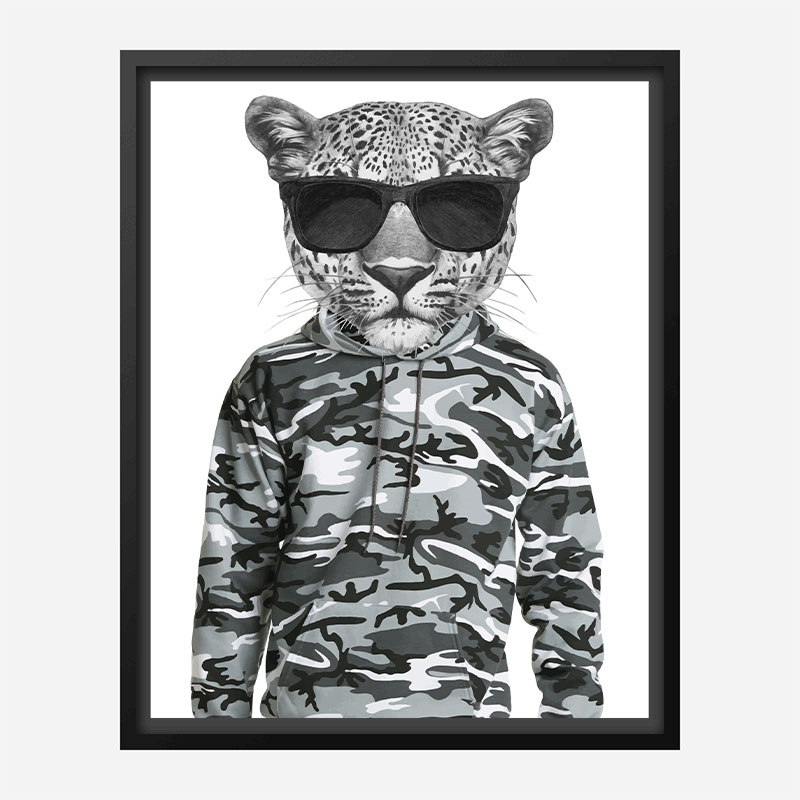 Leopard in Camo Art Print