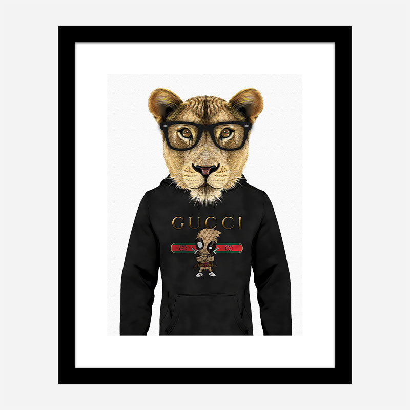 Lioness Gucci Hoodie Art Print