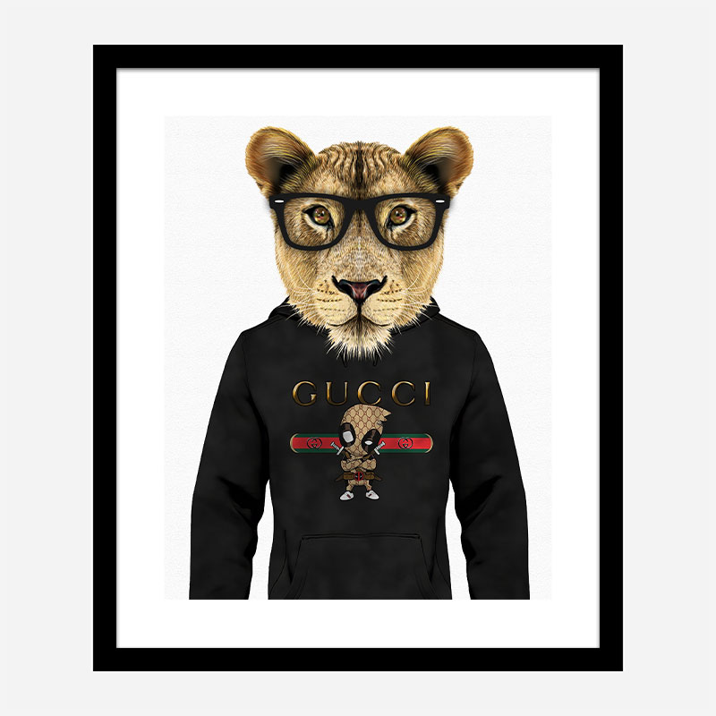 Lioness Gucci Hoodie Art Print