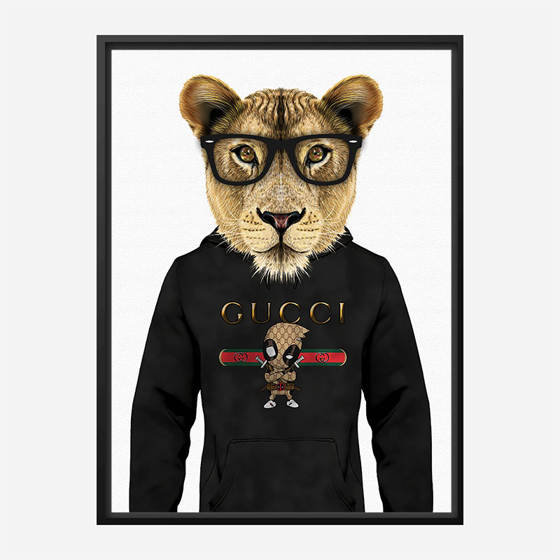 Lioness Gucci Hoodie Art Print