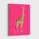 Vintage Giraffe Illustration Bright Pink Art Print