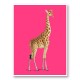 Vintage Giraffe Illustration Bright Pink Art Print
