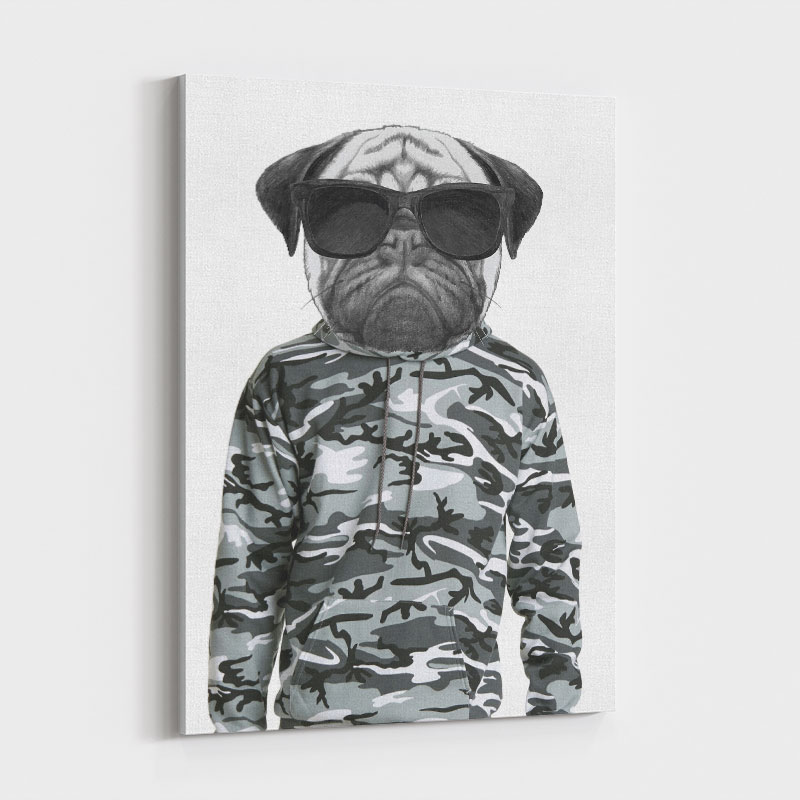 French Bulldog Cammo Art Print