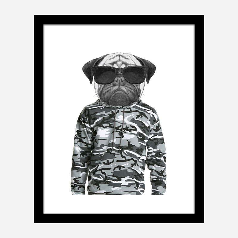 French Bulldog Cammo Art Print