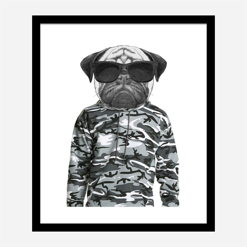 French Bulldog Cammo Art Print