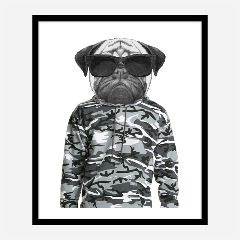 French Bulldog Cammo Art Print