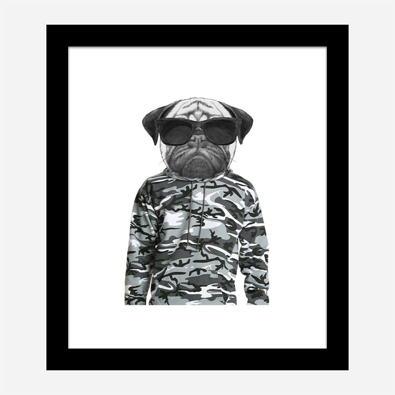 French Bulldog Cammo Art Print