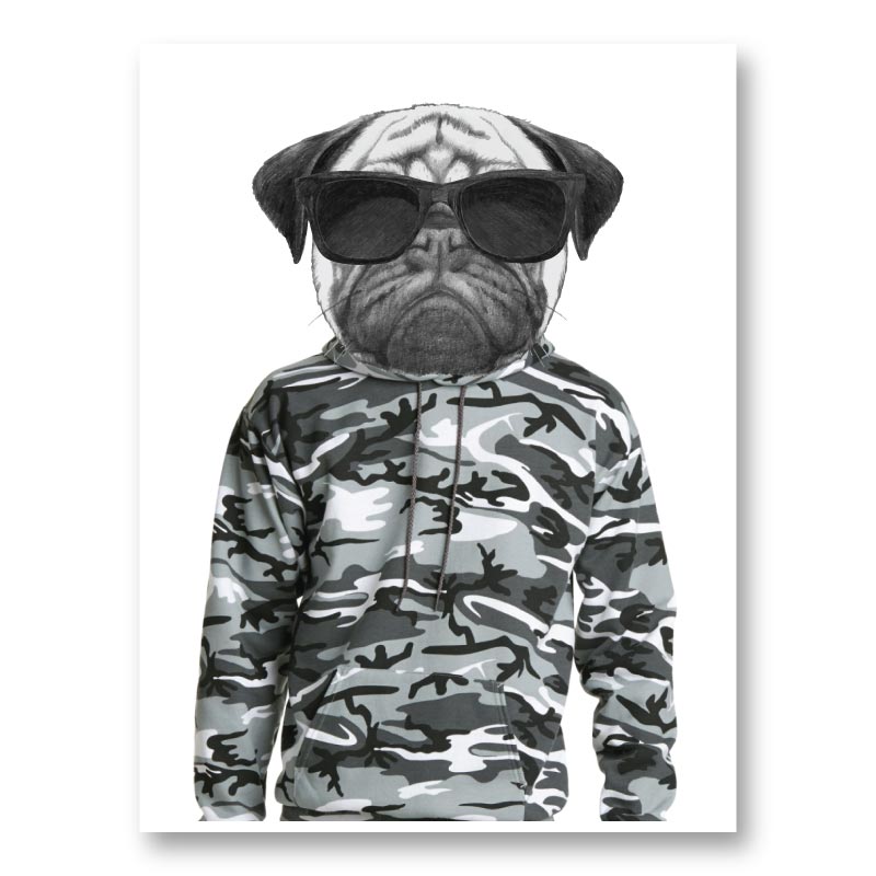 French Bulldog Cammo Art Print