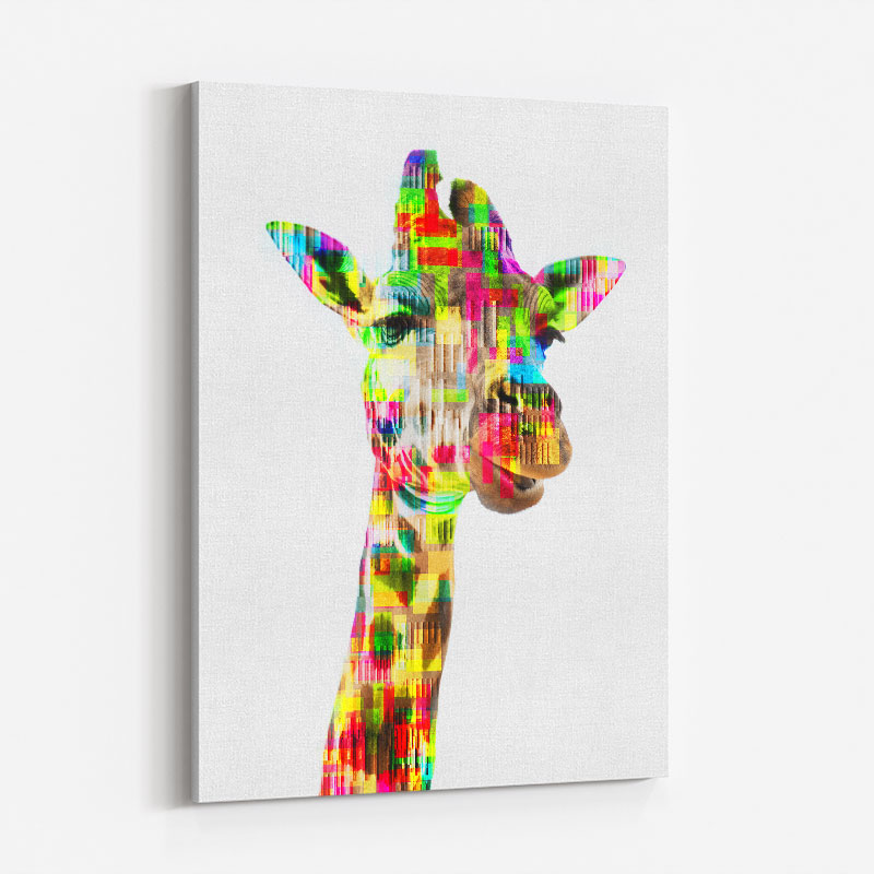 Giraffe Glitch Art Print