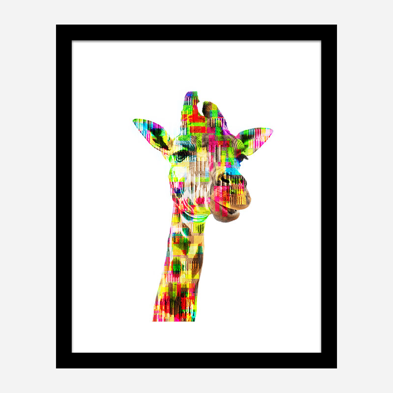 Giraffe Glitch Art Print
