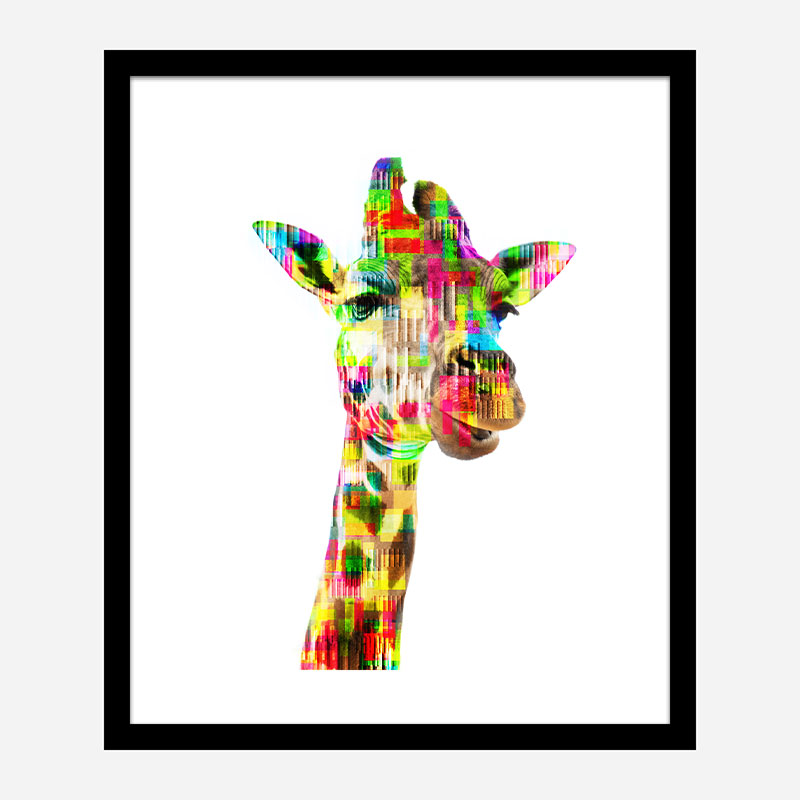 Giraffe Glitch Art Print