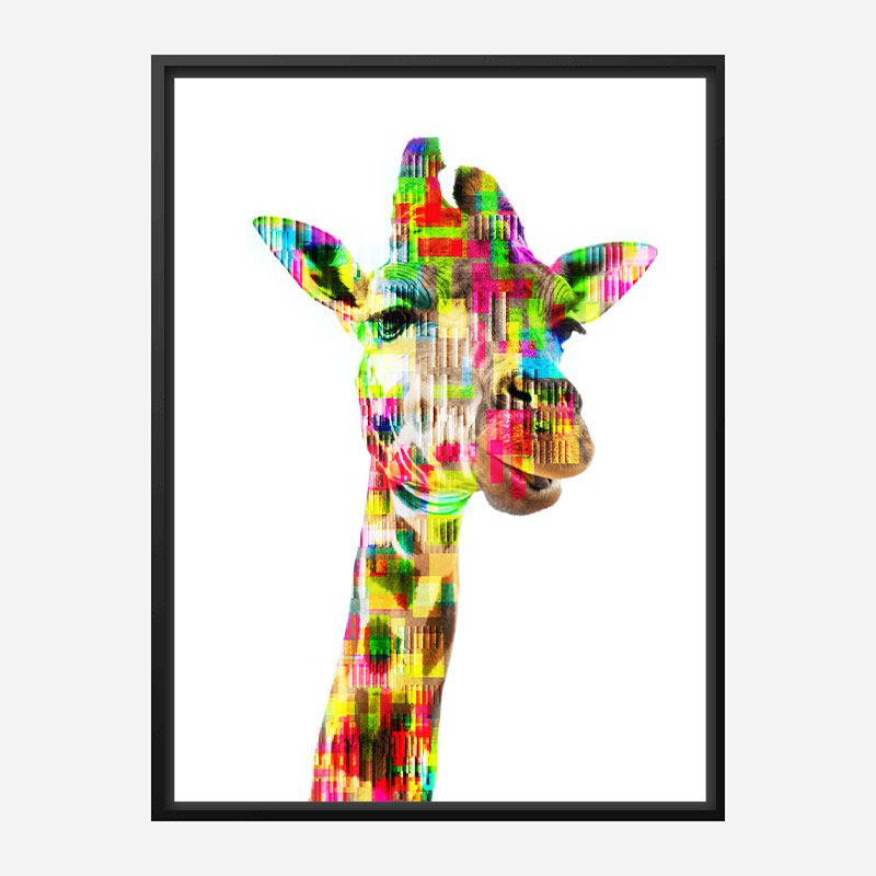 Giraffe Glitch Art Print