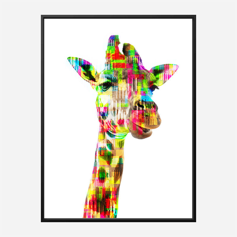 Giraffe Glitch Art Print