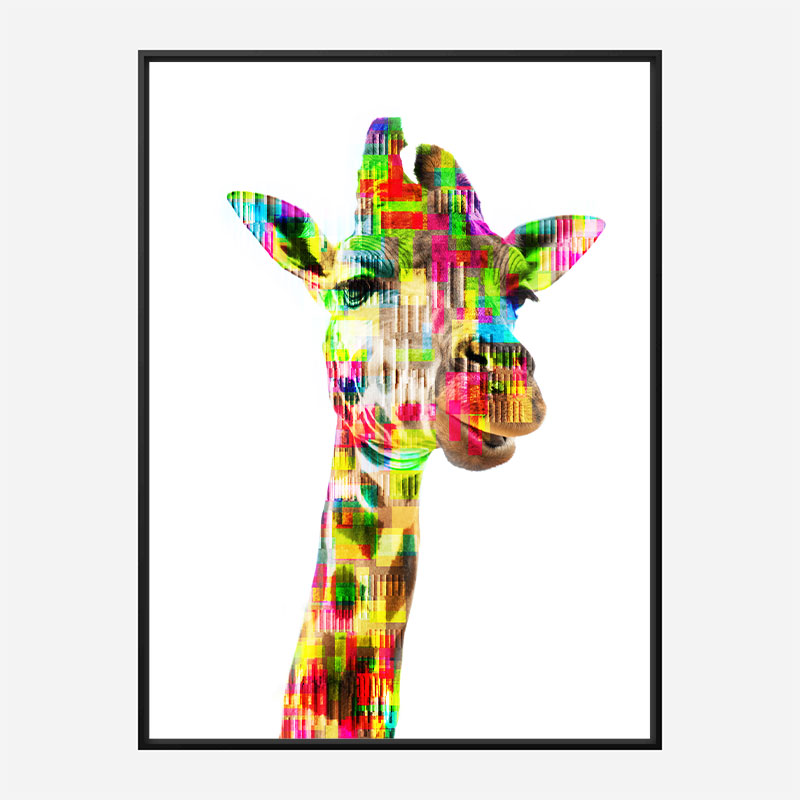 Giraffe Glitch Art Print