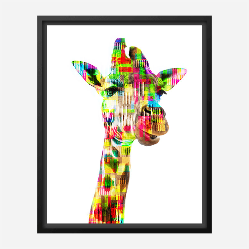 Giraffe Glitch Art Print