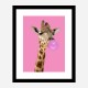 Bubble Gum Giraffe Art Print