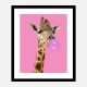 Bubble Gum Giraffe Art Print