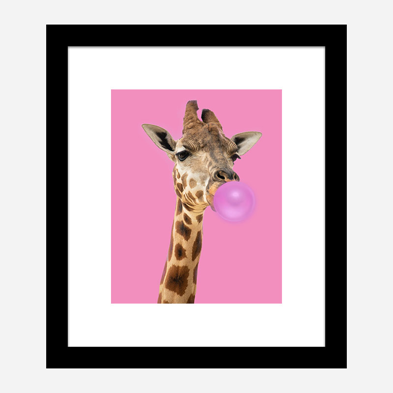 Bubble Gum Giraffe Art Print