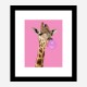 Bubble Gum Giraffe Art Print