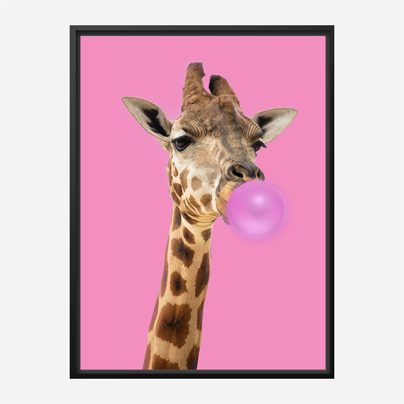 Bubble Gum Giraffe Art Print