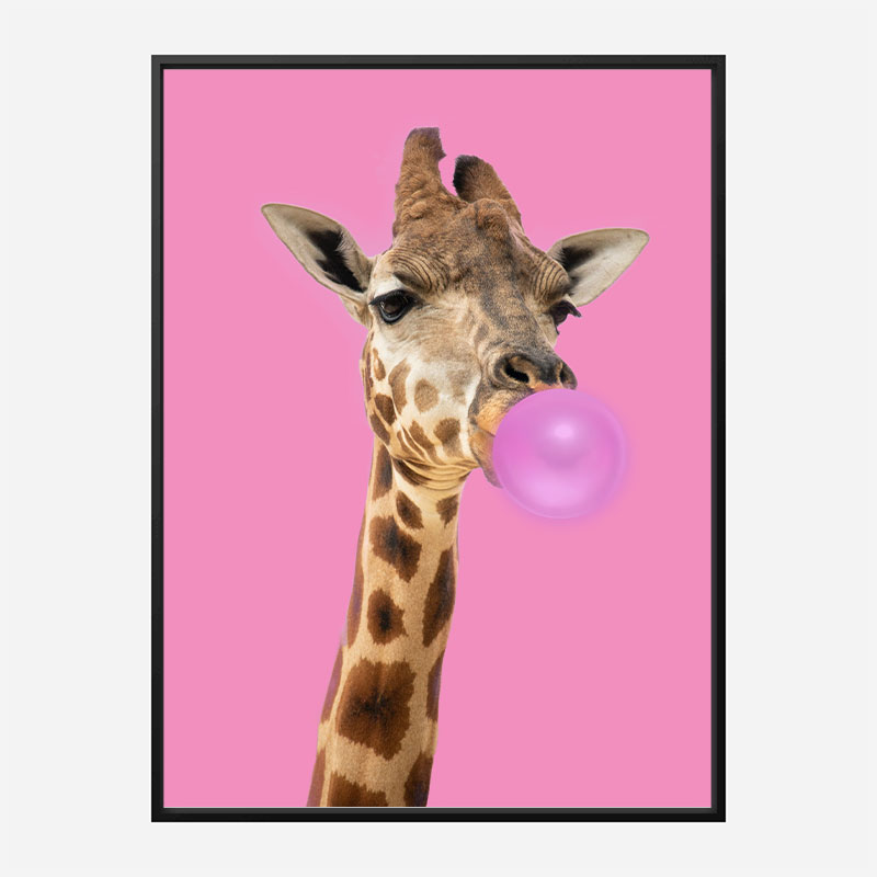 Bubble Gum Giraffe Art Print