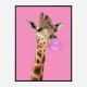 Bubble Gum Giraffe Art Print