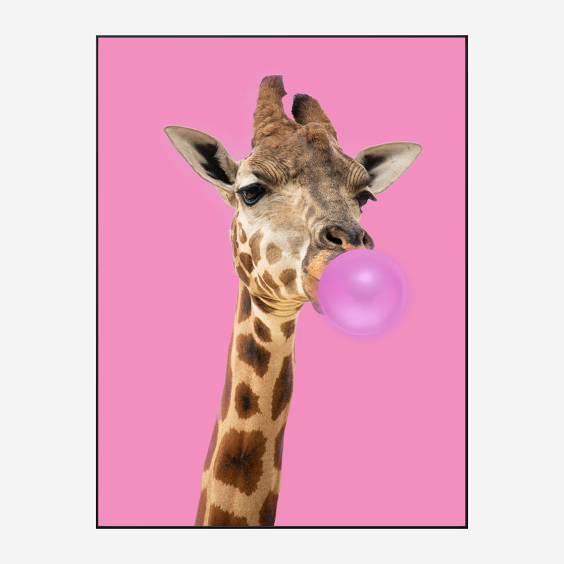 Bubble Gum Giraffe Art Print