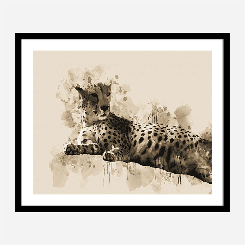 Lazy Leopard Abstract Art Print