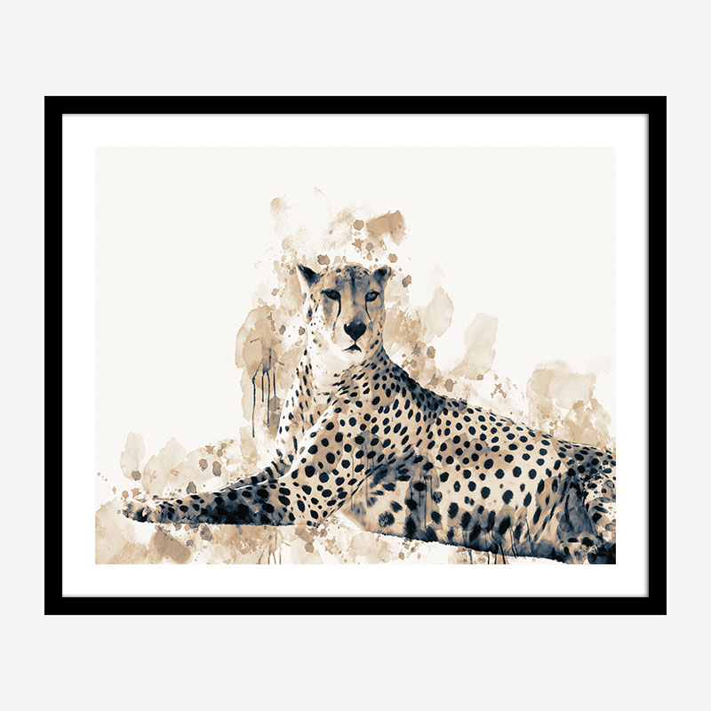 Focused Leopard Abstract Art Print