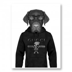 Labrador in Gucci Hoodie Art Print