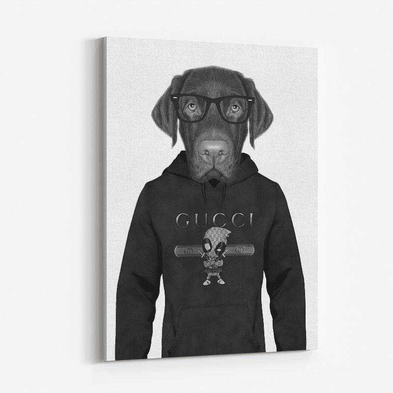 Labrador in Gucci Hoodie Art Print Labrador in Gucci Hoodie Art Print
