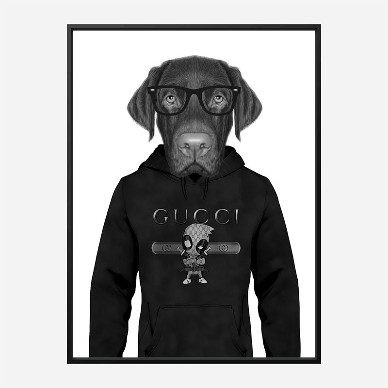 Labrador in Gucci Hoodie Art Print