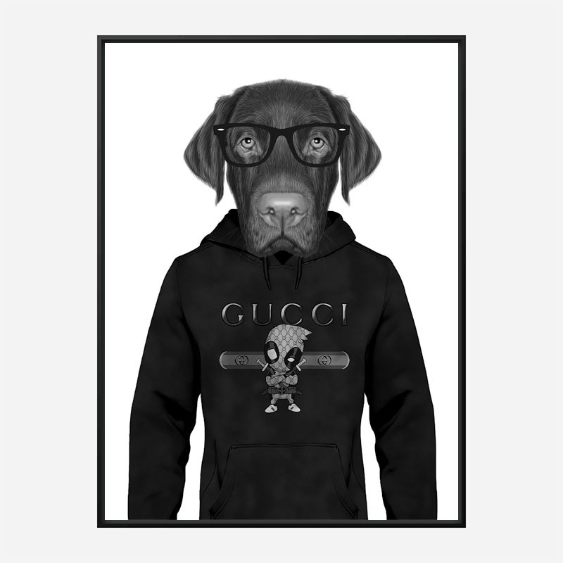 Labrador in Gucci Hoodie Art Print Labrador in Gucci Hoodie Art Print