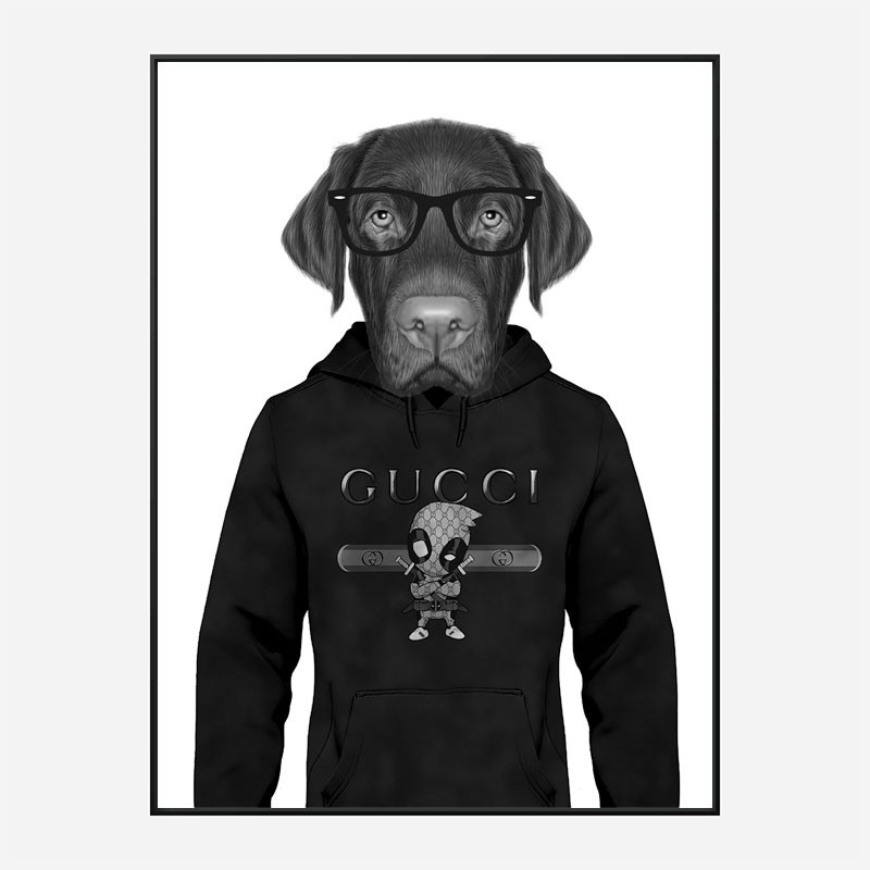 Labrador in Gucci Hoodie Art Print