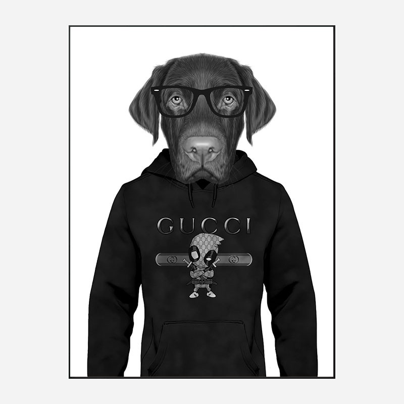 Labrador in Gucci Hoodie Art Print Labrador in Gucci Hoodie Art Print
