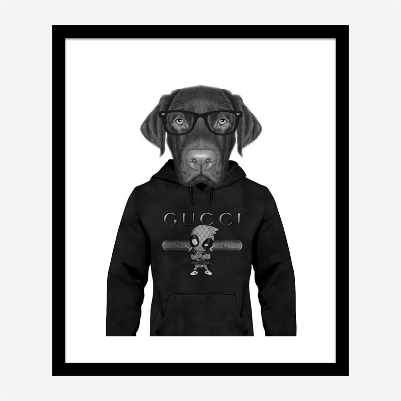 Labrador in Gucci Hoodie Art Print