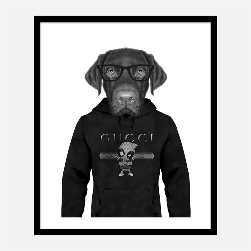 Labrador in Gucci Hoodie Art Print