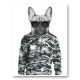 French Bulldog in Cammo Hoodie Art Print