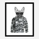 French Bulldog in Cammo Hoodie Art Print