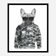 French Bulldog in Cammo Hoodie Art Print