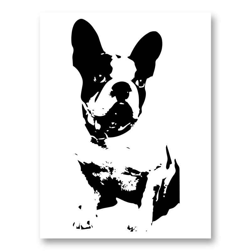 French Bulldog Black & White Art Print