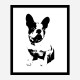 French Bulldog Black & White Art Print