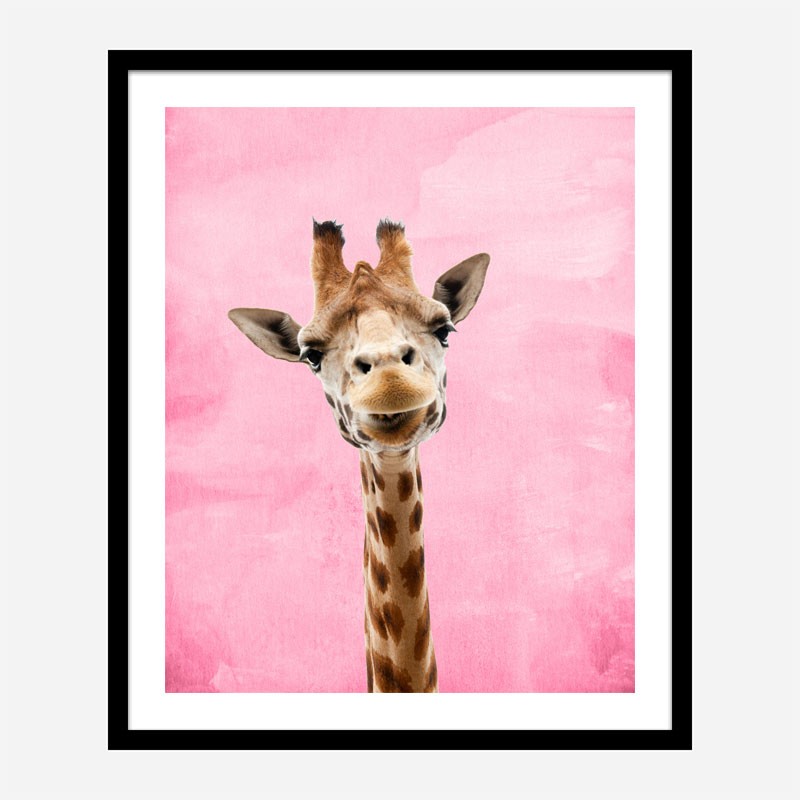 Pink Giraffe Art Print