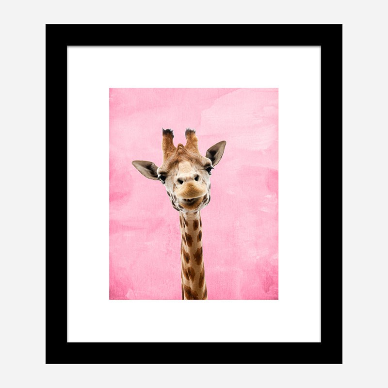 Pink Giraffe Art Print