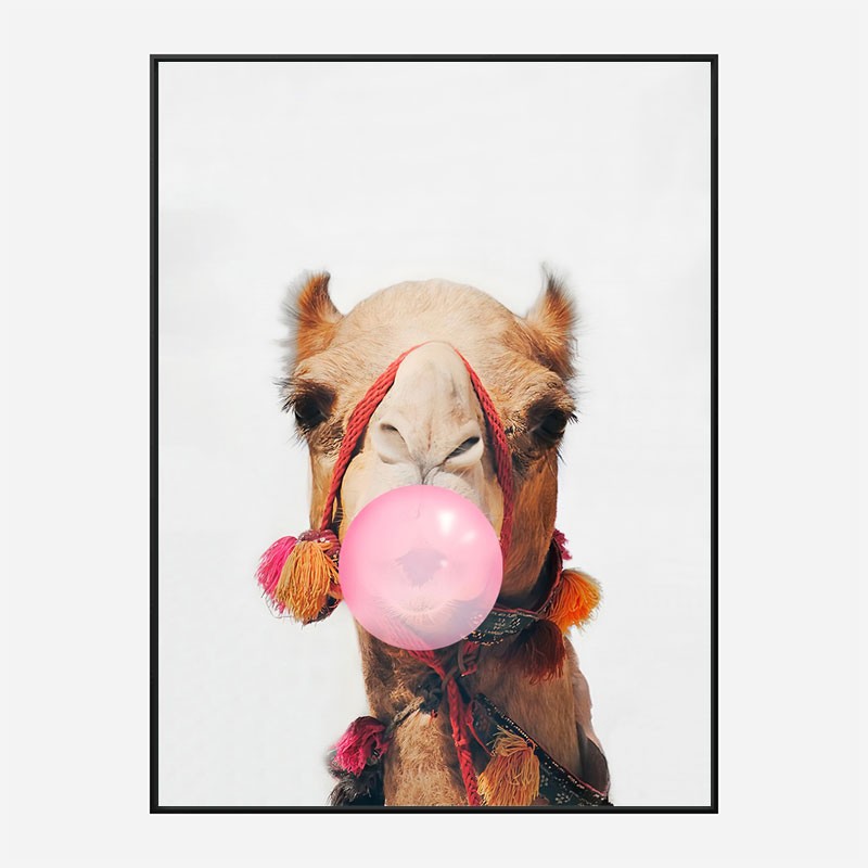 Camel Bubble Gum Art Print