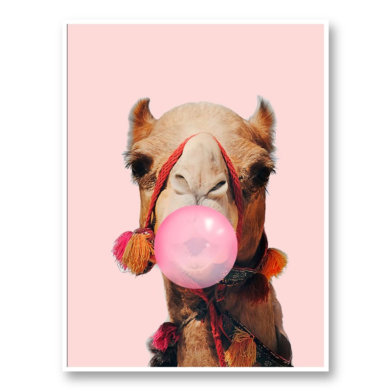 Pink Camel Bubble Gum Art Print