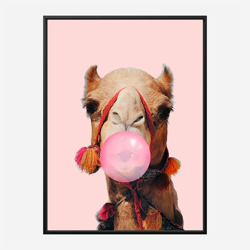 Pink Camel Bubble Gum Art Print