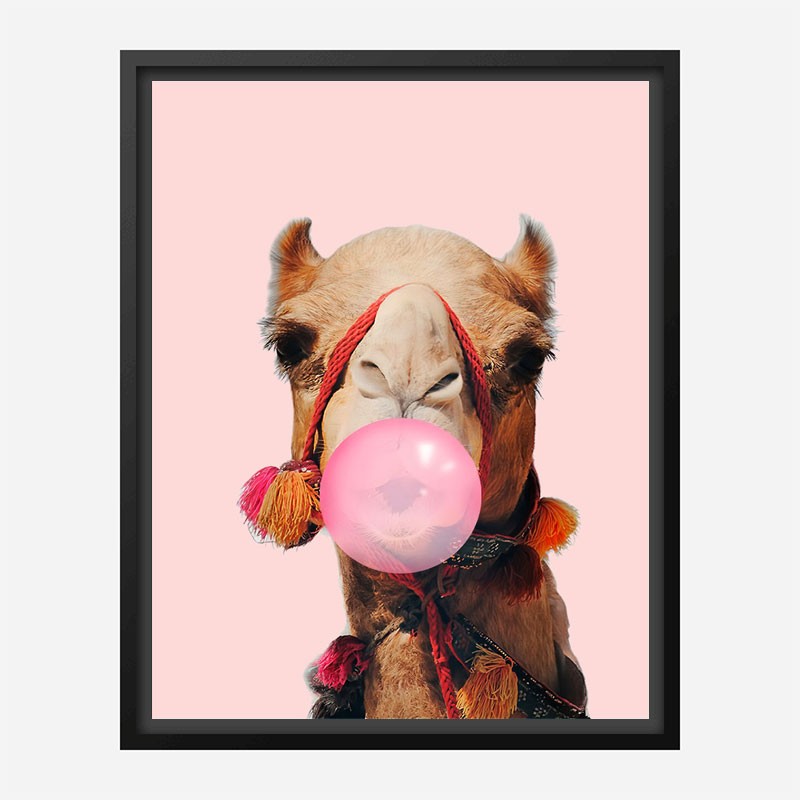 Pink Camel Bubble Gum Art Print