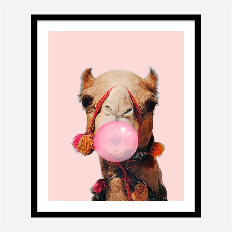 Pink Camel Bubble Gum Art Print